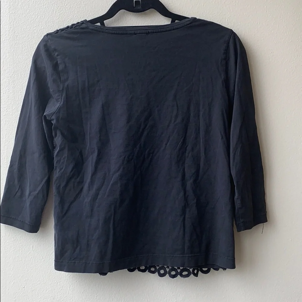 j.Crew black crochet top